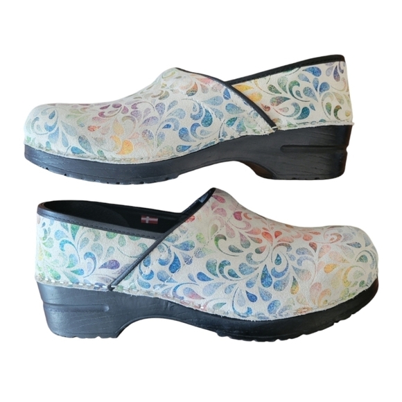 NWOT Sanita Rainbow Water Splash Danish Clogs Size EU 42, US 10 - Picture 4 of 5
